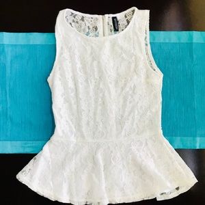 H&M White Lace Tank Top